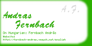 andras fernbach business card
